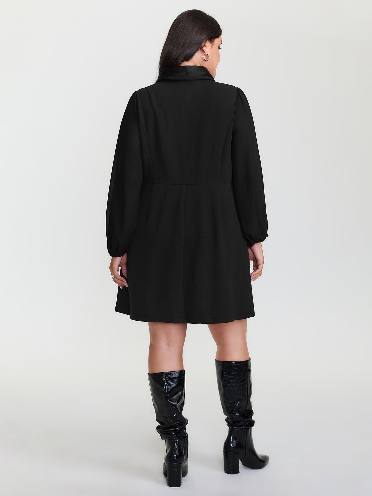 Stretchy Double Button Pockets Blazer Dress