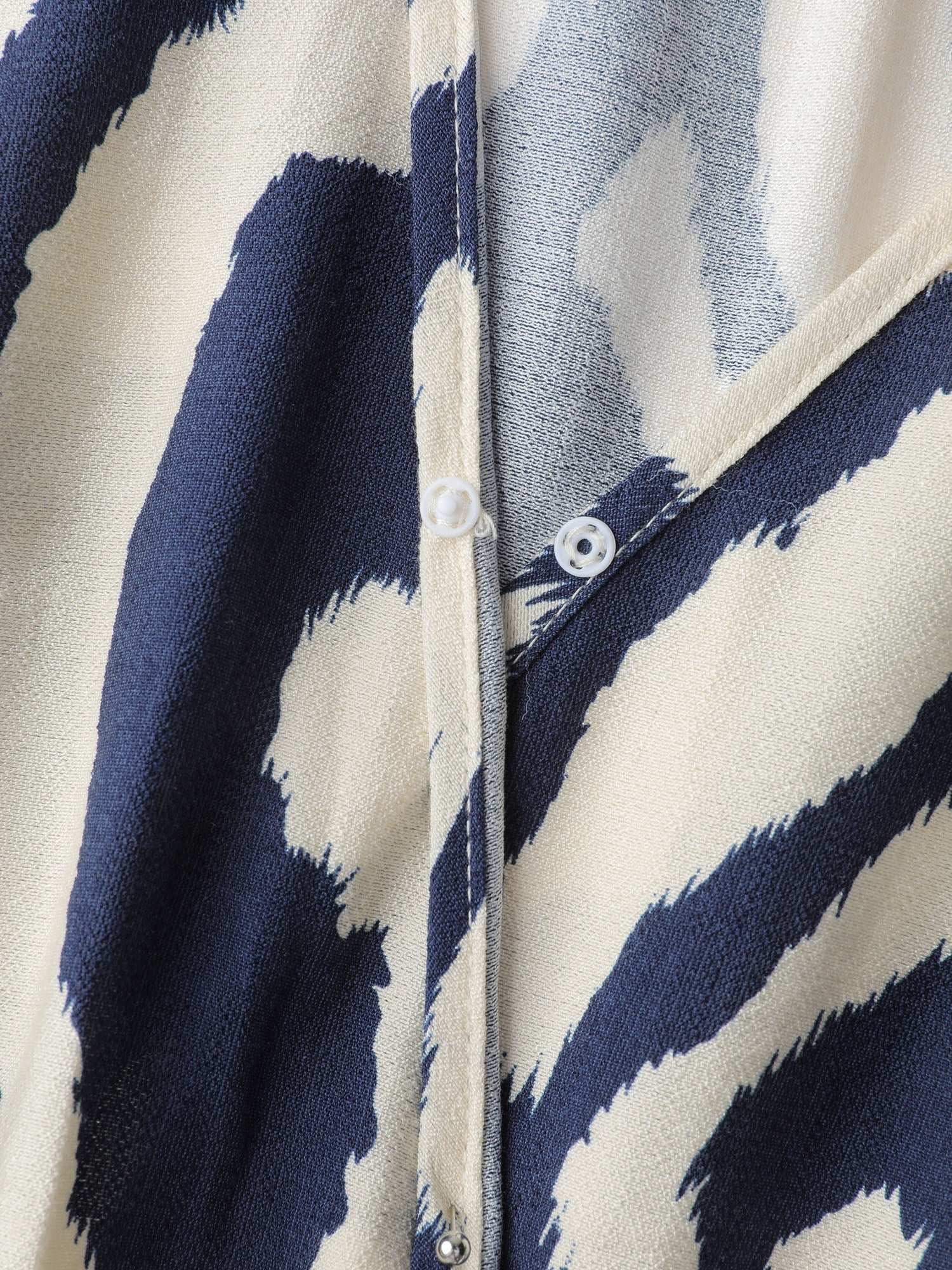 Abstract Print Cinched-Waist Maxi Dress