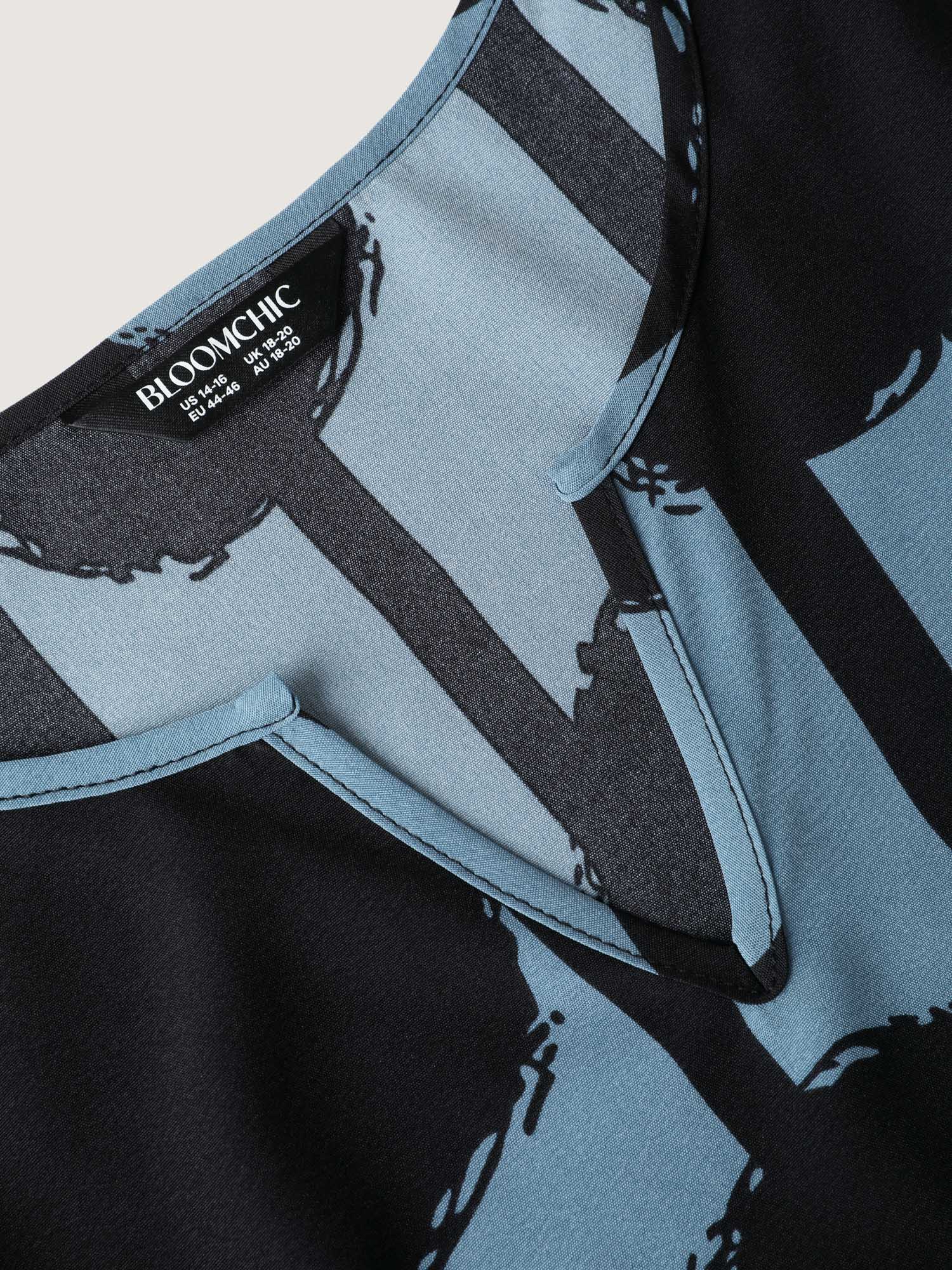 Polka Stripes Waist-Tie Midi Dress