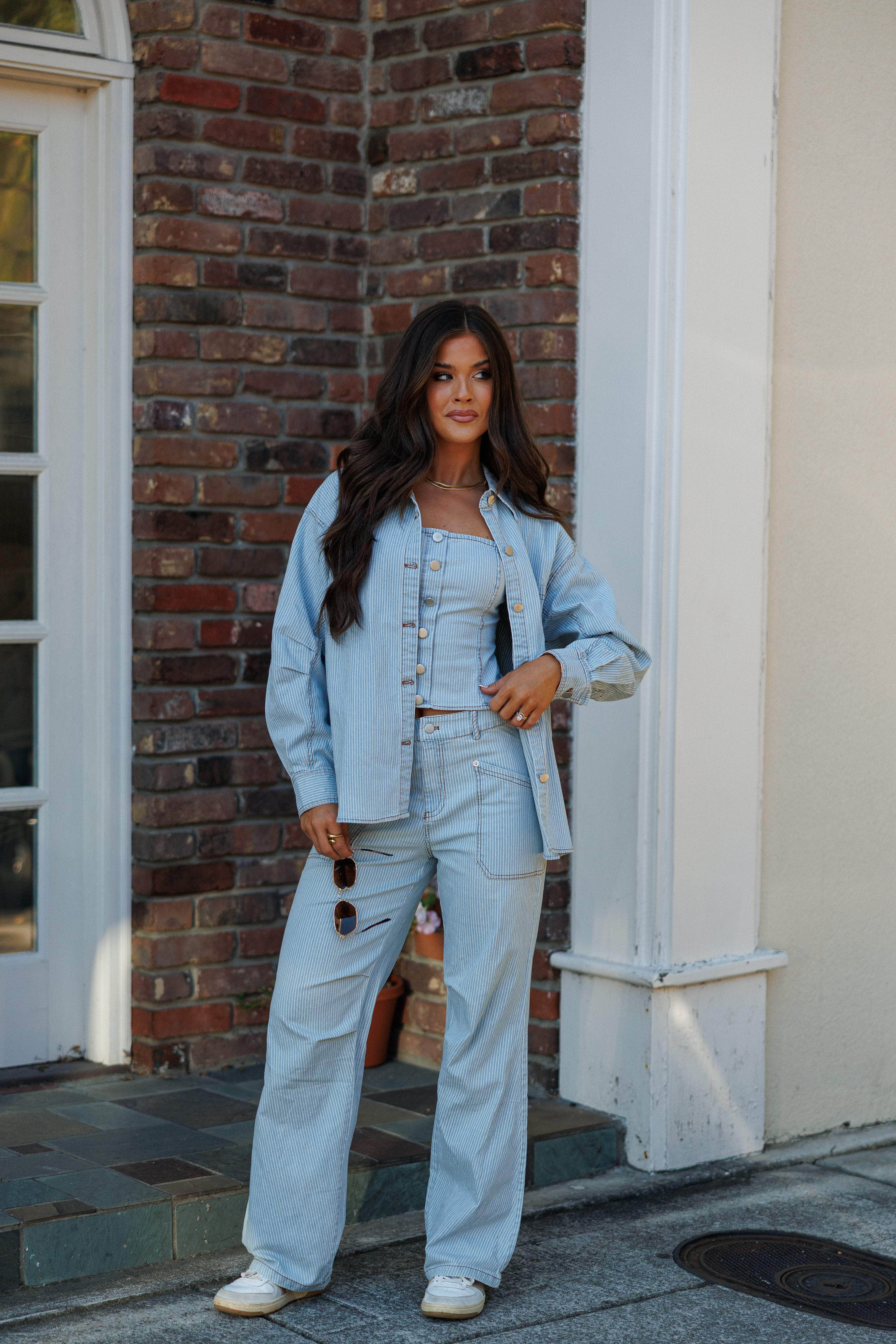 Denim Direction Bustier Top