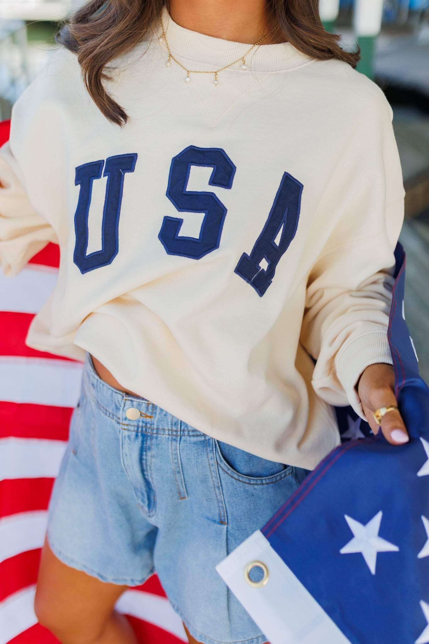 Oversized USA Pullover