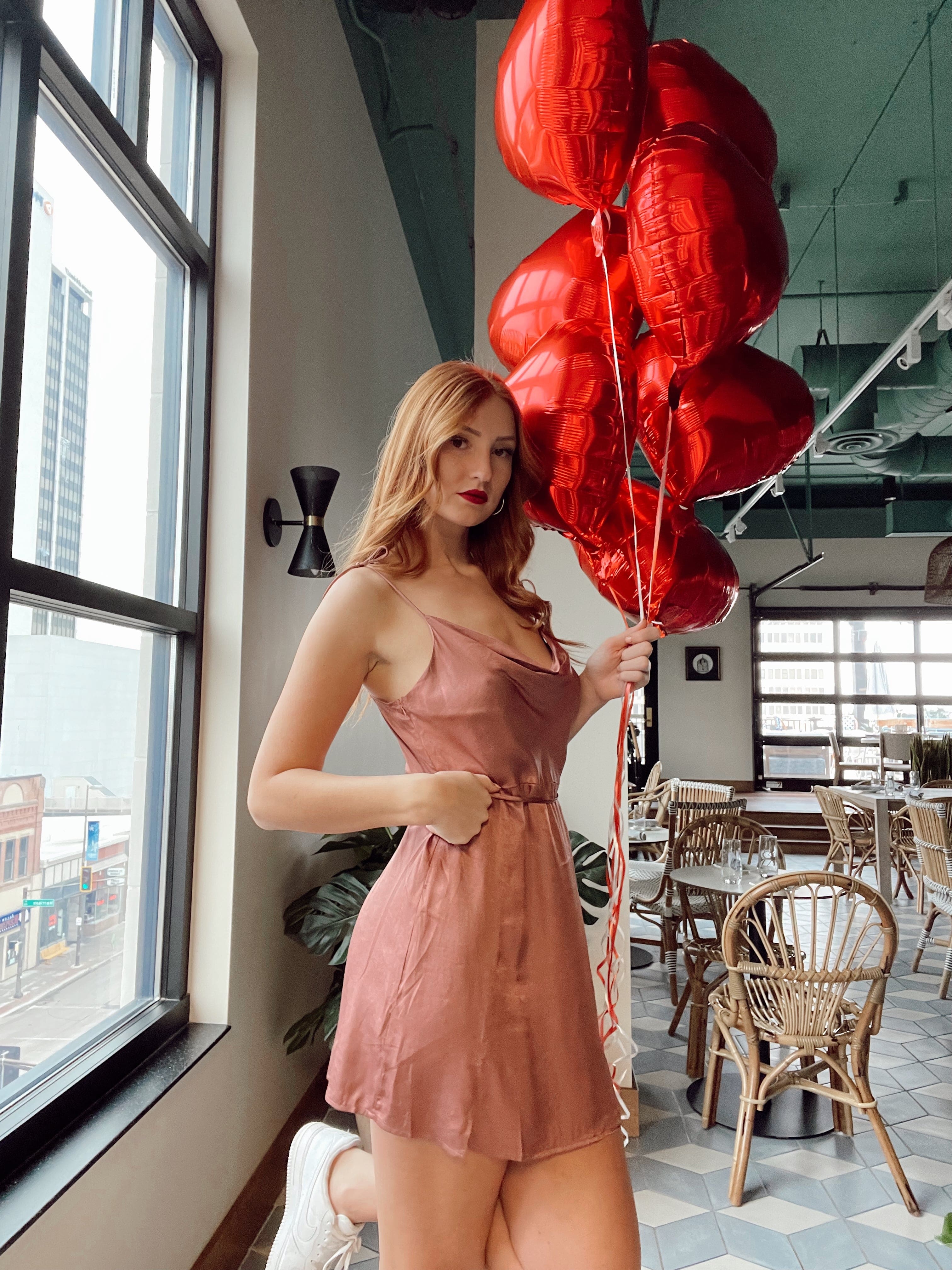 Rose I'm The Catch Satin Dress