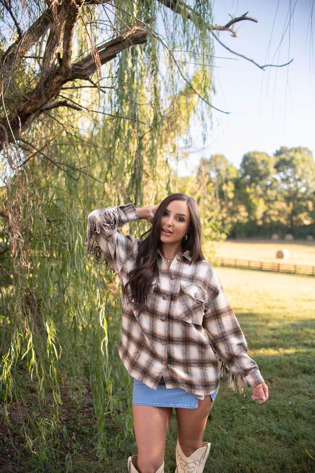 Homestead Fringe Plaid Shacket