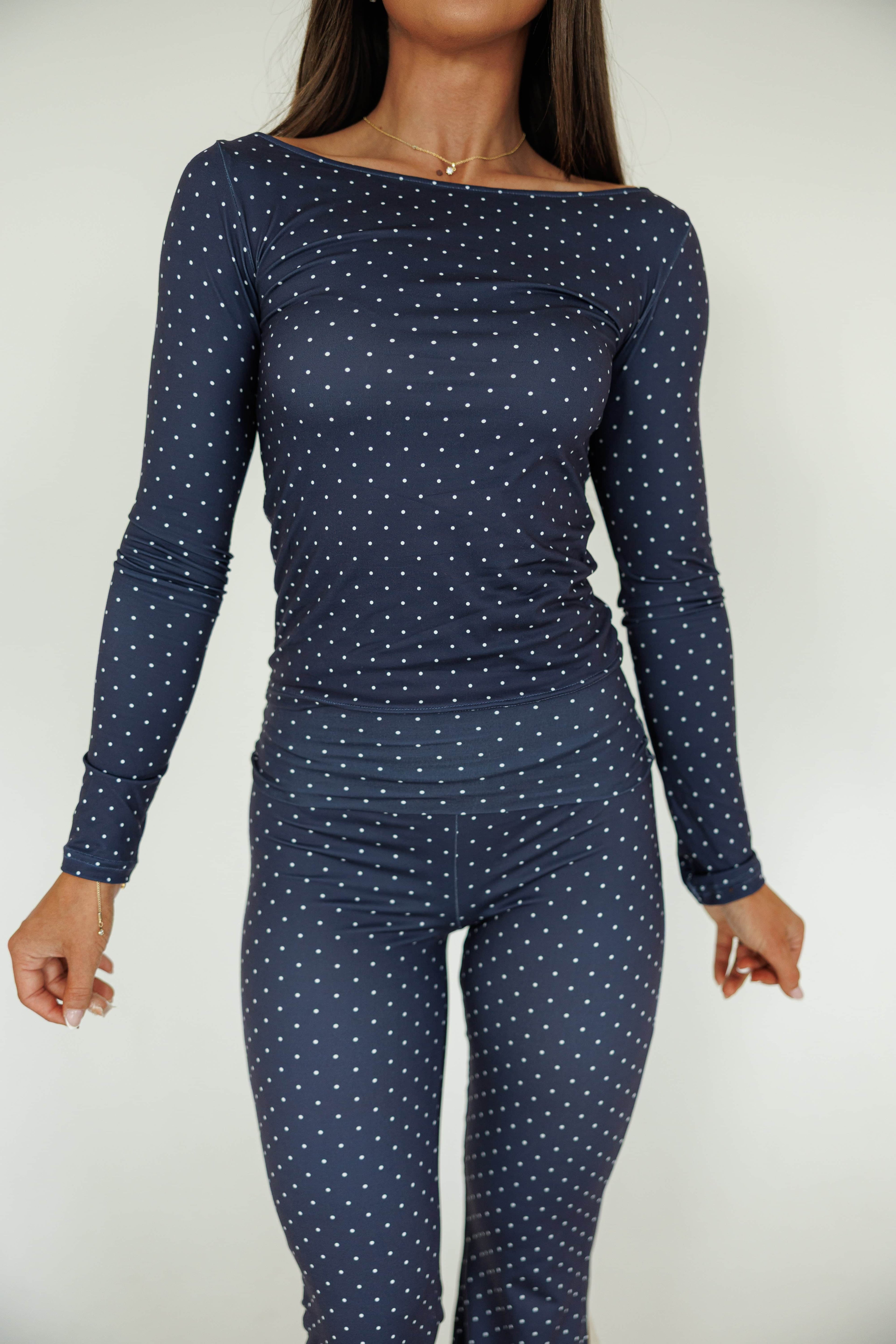 Polka Dot Long Sleeve Top***